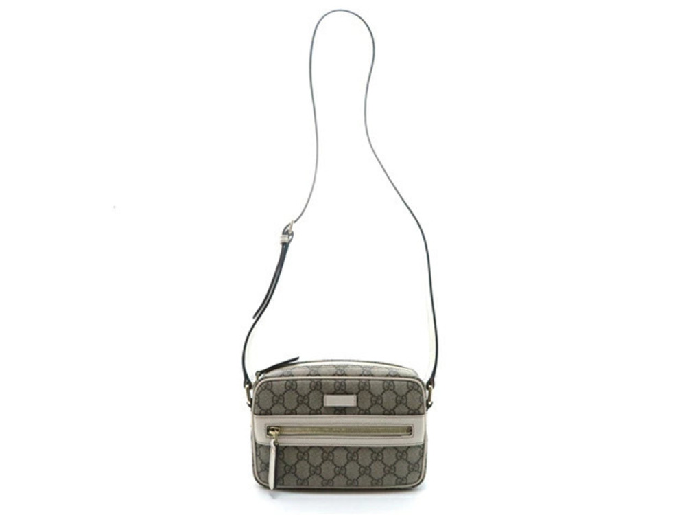 Gucci shoulder bag canvas calfskin Ivory White